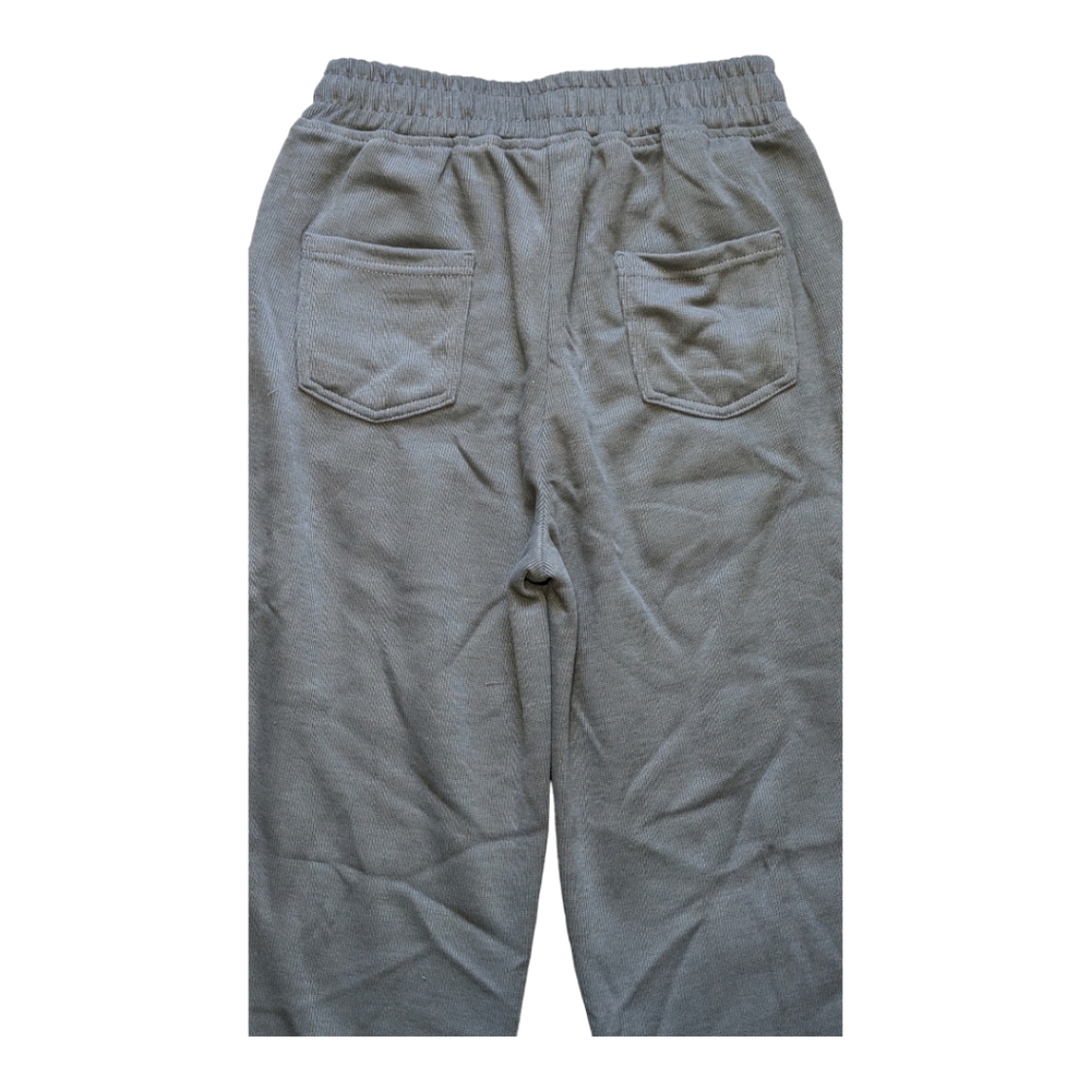 NWT Halara Inside Drawstring Elastic Waist Side Pocket Wide Leg Lead Grey Pants - Picture 7 of 8